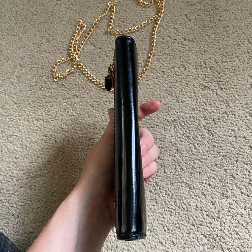 Chloe Eclipse black patent leather wallet on chain gold crossbody - Picture 8 of 9
